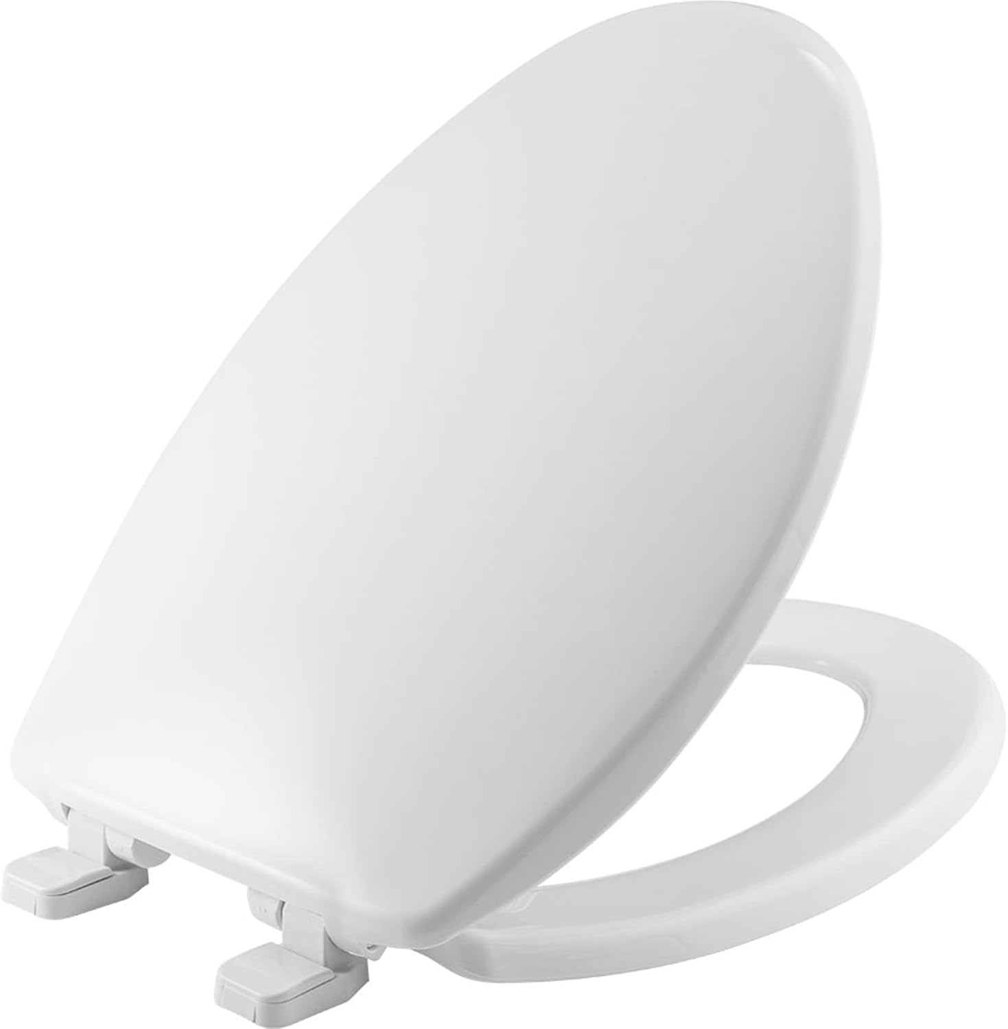 Mayfair Linden Toilet Seat will Slow Close and Never Loosen & 1880SLOW 000 Caswell Toilet Seat will Slowly Close and Never Loosen, ELONGATED, Long Lasting Plastic, White