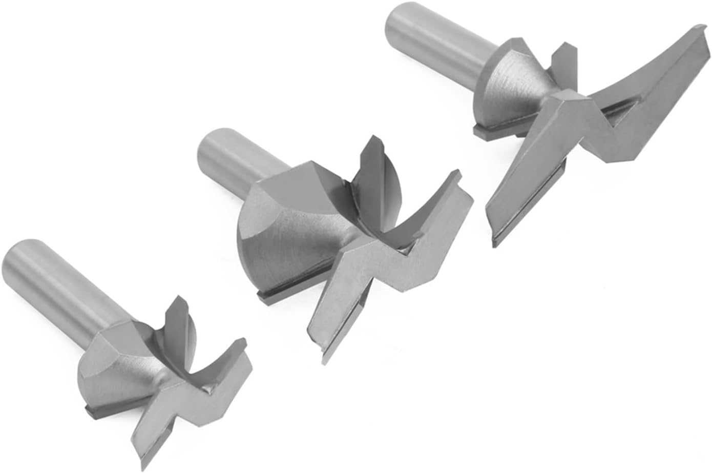 Lathe Turning Tool Set 1PC 1/4 Handle 1/2 Handle Arc Integrated Knife 2 Edges, 3 Edges with Seams Woodworking Milling Cutter Cutting Tool for Lathe Machine(6.35 Shank 2 Blades)