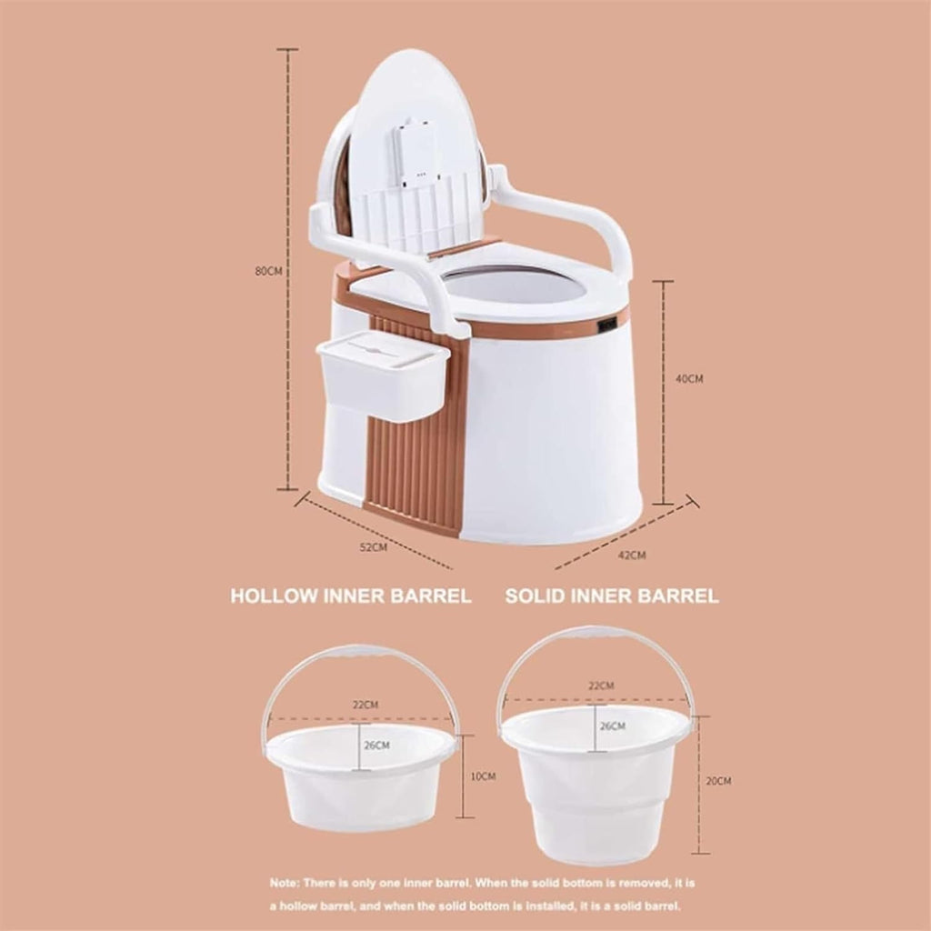 Bedside Commode,Toilet Seat with Handles Mobile Sturdy and Beautiful Extra Wide Toilet Chair Anti Slip and Anti Rollover for Outdoor Indoor Easy Cleaning