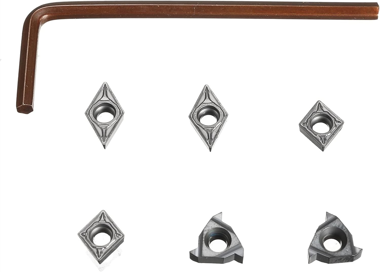 YFCDZVBH 7Pcs 10mm Shank Lathe Turning Tool Boring Bar Holder Kit， with DCMT/CCMT Carbide Insert Machine Wrench Cutter Set