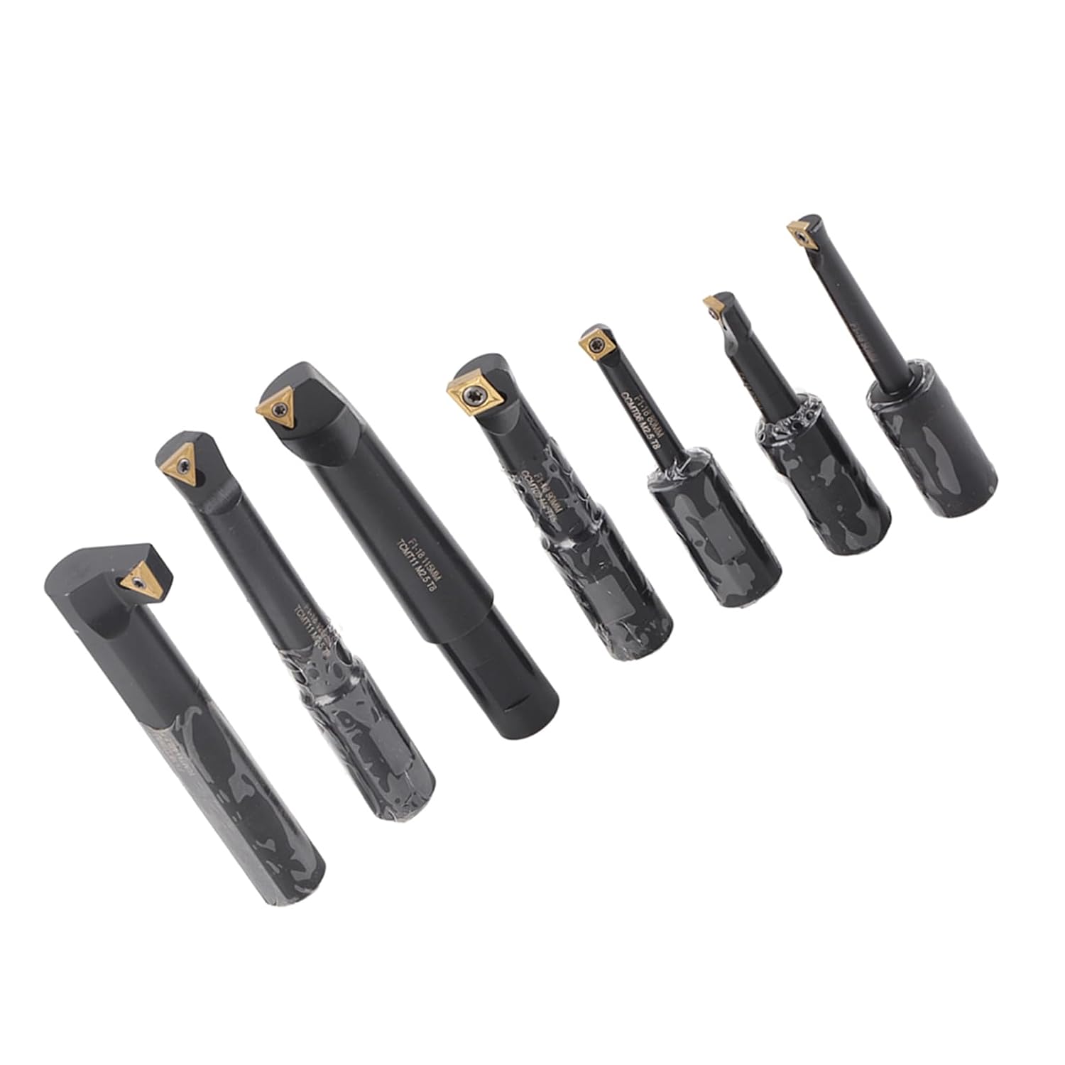 BRRNOO Boring Bar 7-Piece Indexable Cemented Carbide Round Shank End Mill Set 18mm for Turning Tools Holder F1-18