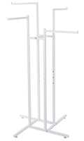SSWBasics White 4-Way Clothing Rack with Straight Arms