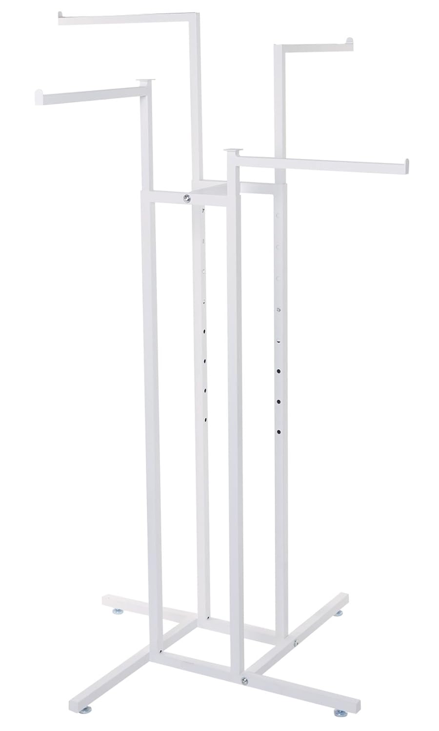 SSWBasics White 4-Way Clothing Rack with Straight Arms