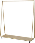 Rolling Garment Rack with Wheels and Top Rod Nizer Metal Cloth Hanger Rail Stand for Hanging Clothes Storage Shelf for Boxes and Shoes Stylish and Practical Clo,180 * 165cm