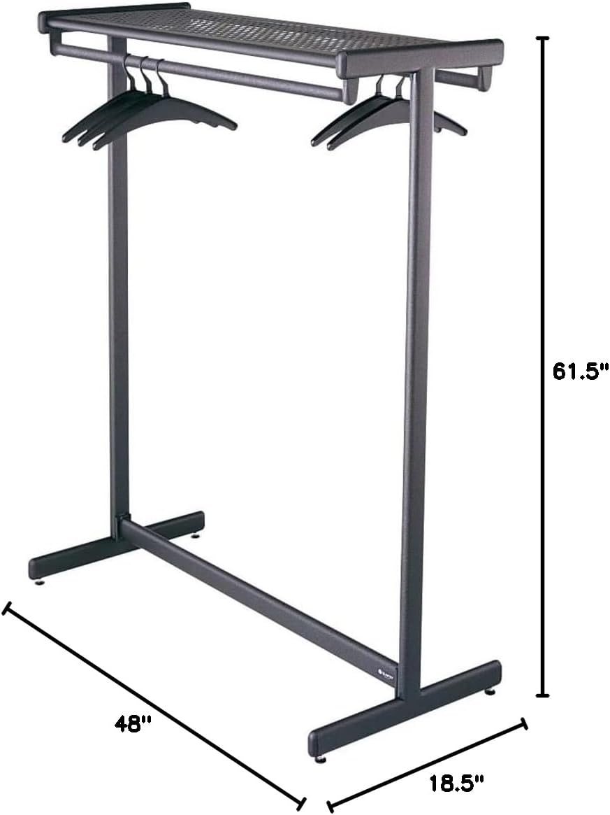 Quartet Double-Sided Garment Rack, Freestanding, 48 Inch, Black (20314)