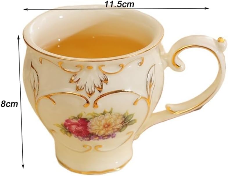 Beverage Serveware Water Cup Tea Set for Home Use, European Living Room, Ceramic Water Cup, Tea Cup, Teapot Set with Tray Water Carafe