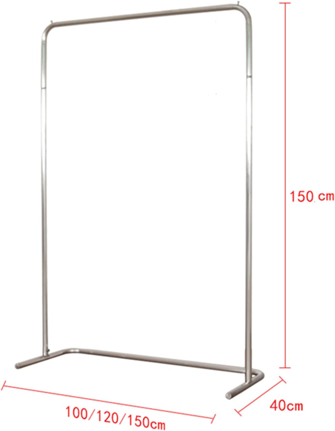 Garment Rack Modern Stainless Steel Clothes Rail, Heavy Duty Metal Garment Rack, Bedroom Living Room Coat Rack, Retail Display Clothing Rack, Easy To Assemble, Silver(Size:100x40x150CM)