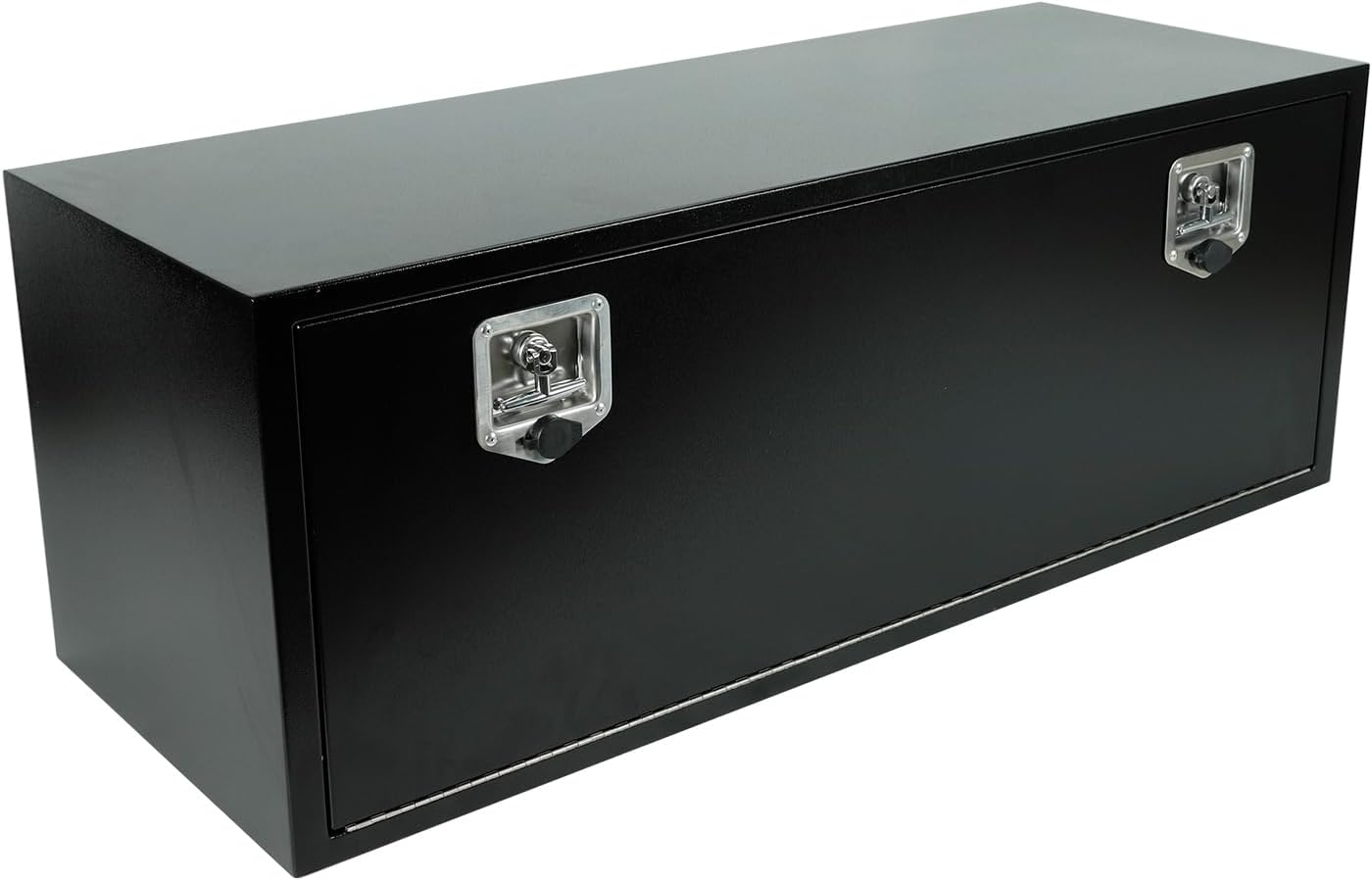 confote Black Steel Underbody Truck Tool Box with T-Handle Lock,Heavy Duty Truck Tool Box Truck Storage Organizer Tool Box Chest For Storage Smooth Surface,Waterproof-48'x 18'x 18' inch
