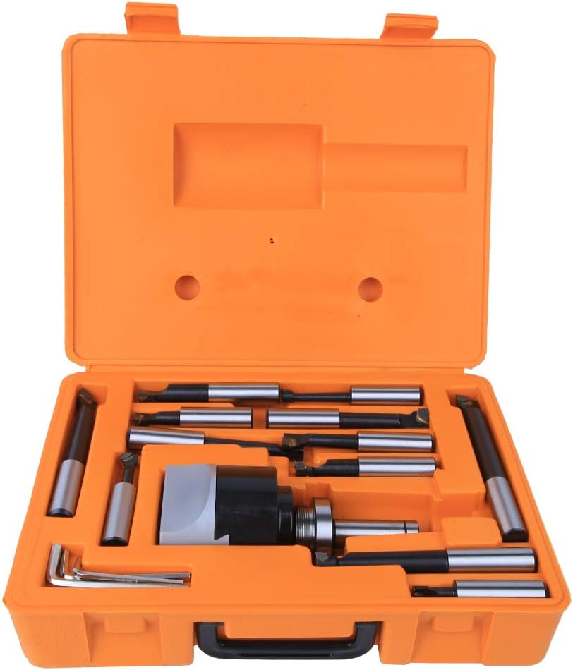 Boring Bar, Boring Head CNC Milling Tools Kits C20-F1-18-12PCS 75mm Boring Head Set 40CR for Horizontal Boring Machine