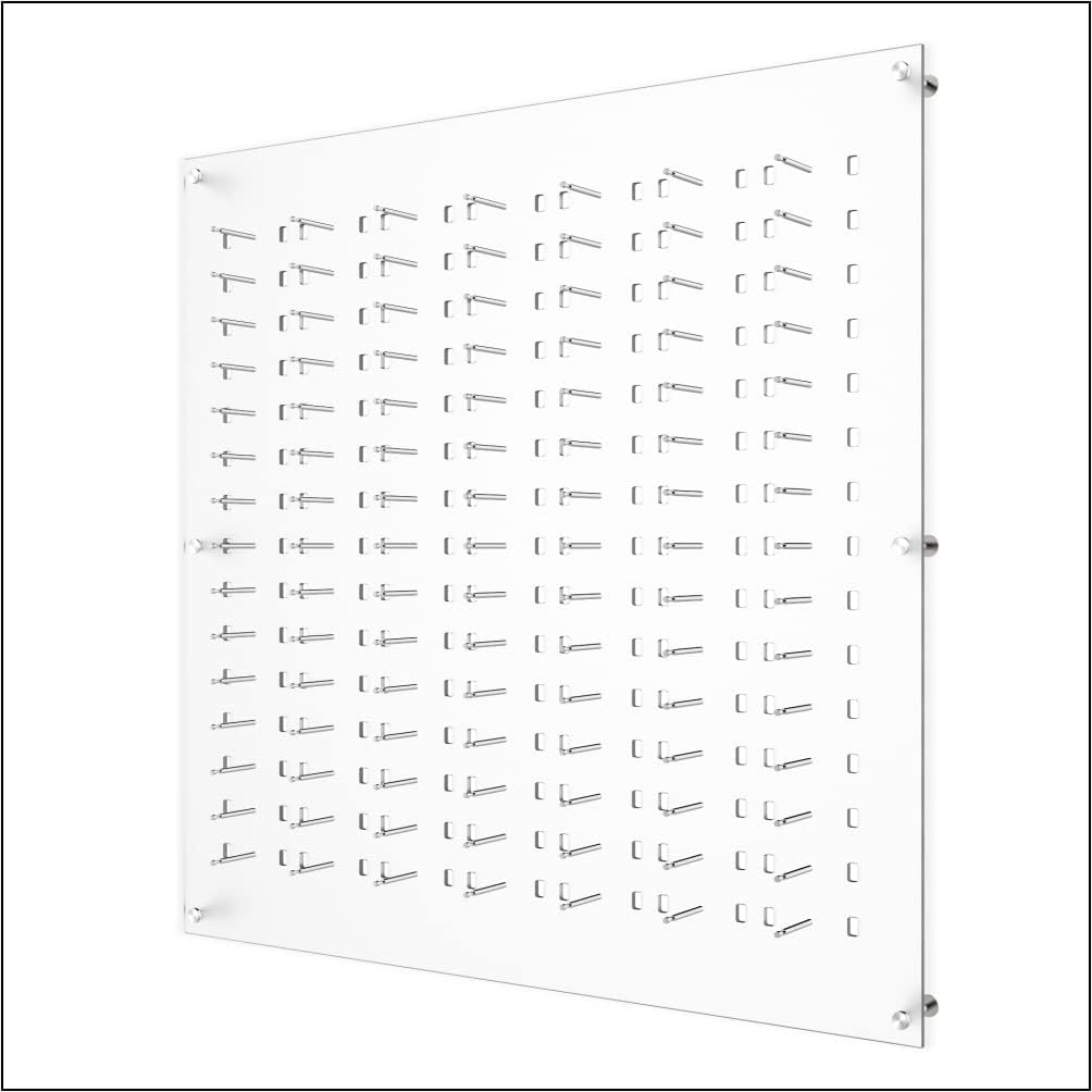 Optical Display for 105 Eyewear Frames - Wall Mount Acrylic Eyewear or Sunglass Display Package in Frosted White for 105 Frames– 47.5' (H) X 47.5' (W)
