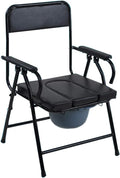 Commode Chair Folding Commode Chairs - Heavy-Duty Bedside Potty Chair for Adults, Handicap Toilet Seat with Handles Bathroom Shower Chairs
