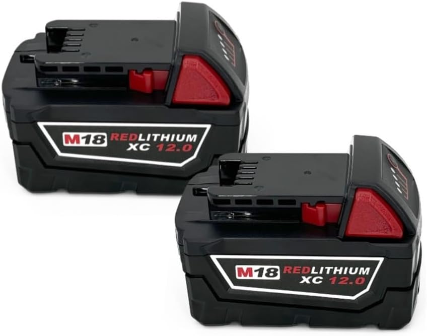 18V 6000mAh/9000mAh/12000mAh Lithium-Ion Replacement Battery Compatible with Milwaukee M18 Tools 48-11-1860, 48-11-1850, 48-11-1840 Cordless Power Tool Batteries(2PCS 12.0Ah)