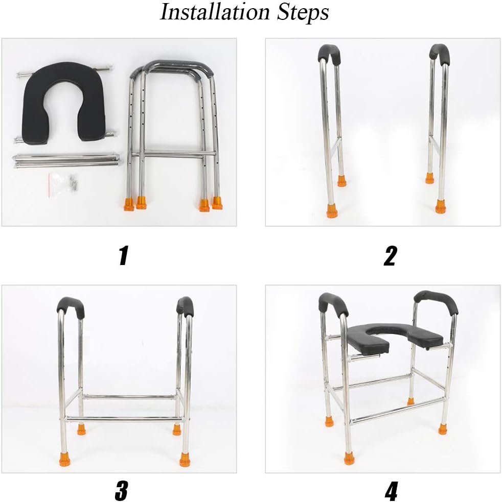 Lightweight Handicap Toilet Seat with Safety Steel Frame,Heavy Duty Homecare Commode Chair,for Easy Transfer