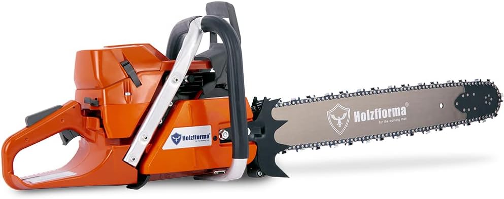 Holzfforma 71cc G372 50mm Bore Gasoline Chainsaw Power Head with 20inch Guide Bar and Saw Chain 72 Drive Links 3/8'.058' Wrap Around Handle Bar