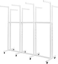 LOYALHEARTDY Metal Garment Rack, Heavy Duty Clothes Rack Retail Display Racks With Wheels 8 Arms Clothing Racks with Wheels Hanging Clothes Commercial Adjustable Garment Rack (White)