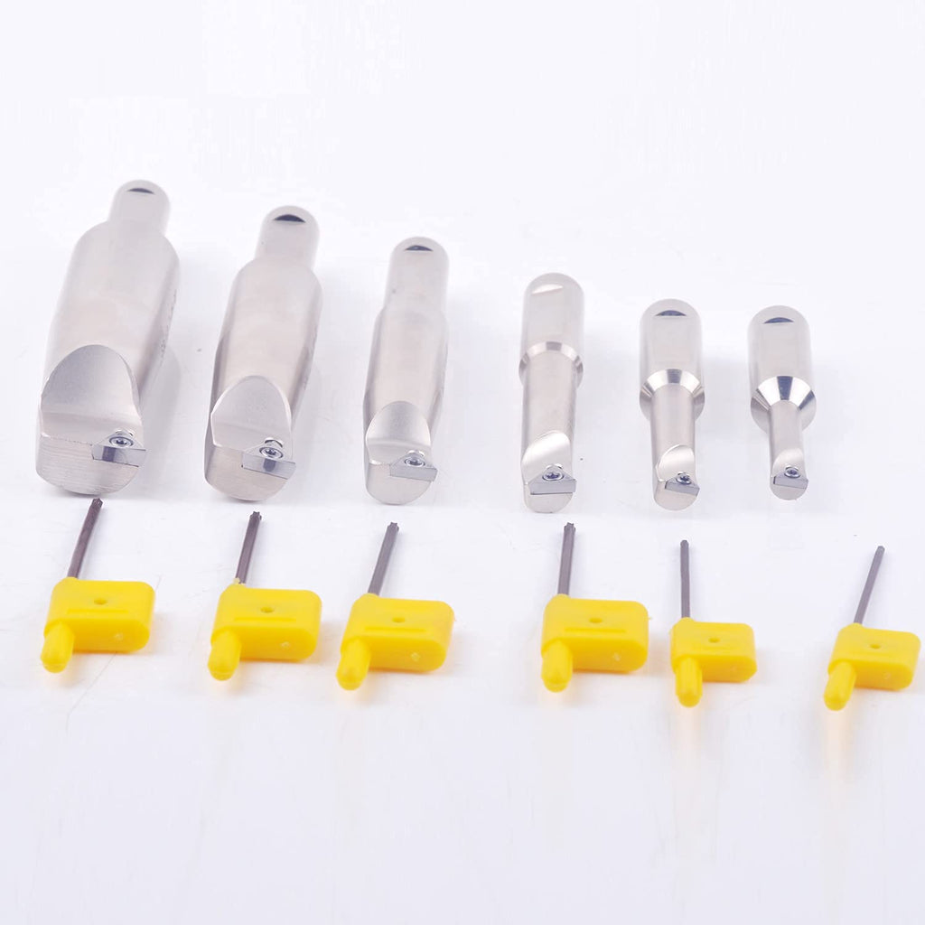 R8 Boring Head 2Inch and 1/2 Shank Boring Bar 6pcs Set (Inserts Included) 1/2' - 4'