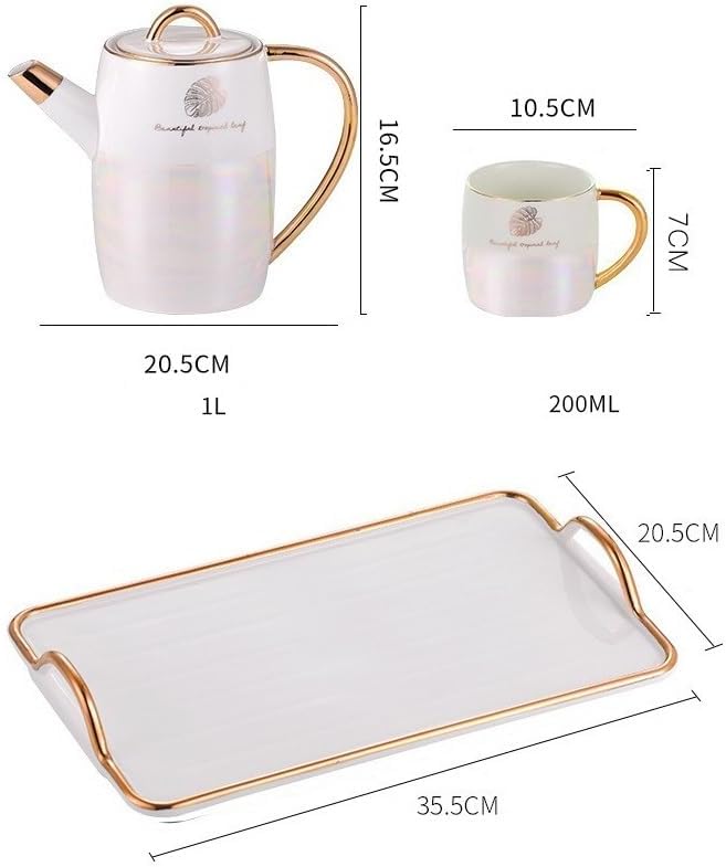 Beverage Serveware Tea set home restaurant simple ceramic gold-rimmed coffee cup afternoon teapot cup combination Water Carafe