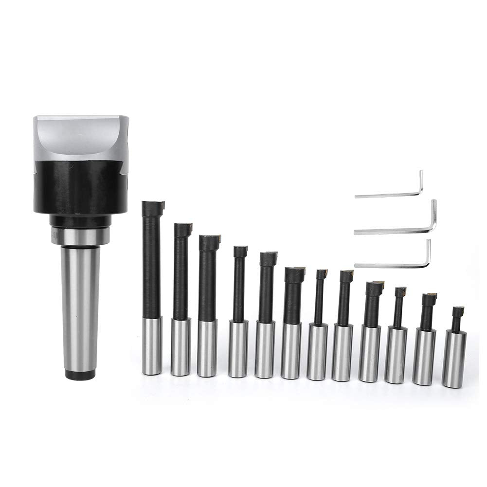CNC Boring Cutter Set 40CR MT4 F1 75mm Milling Tool Kit with 12PCS Boring Bars for Precision Machining and CNC Milling Operations