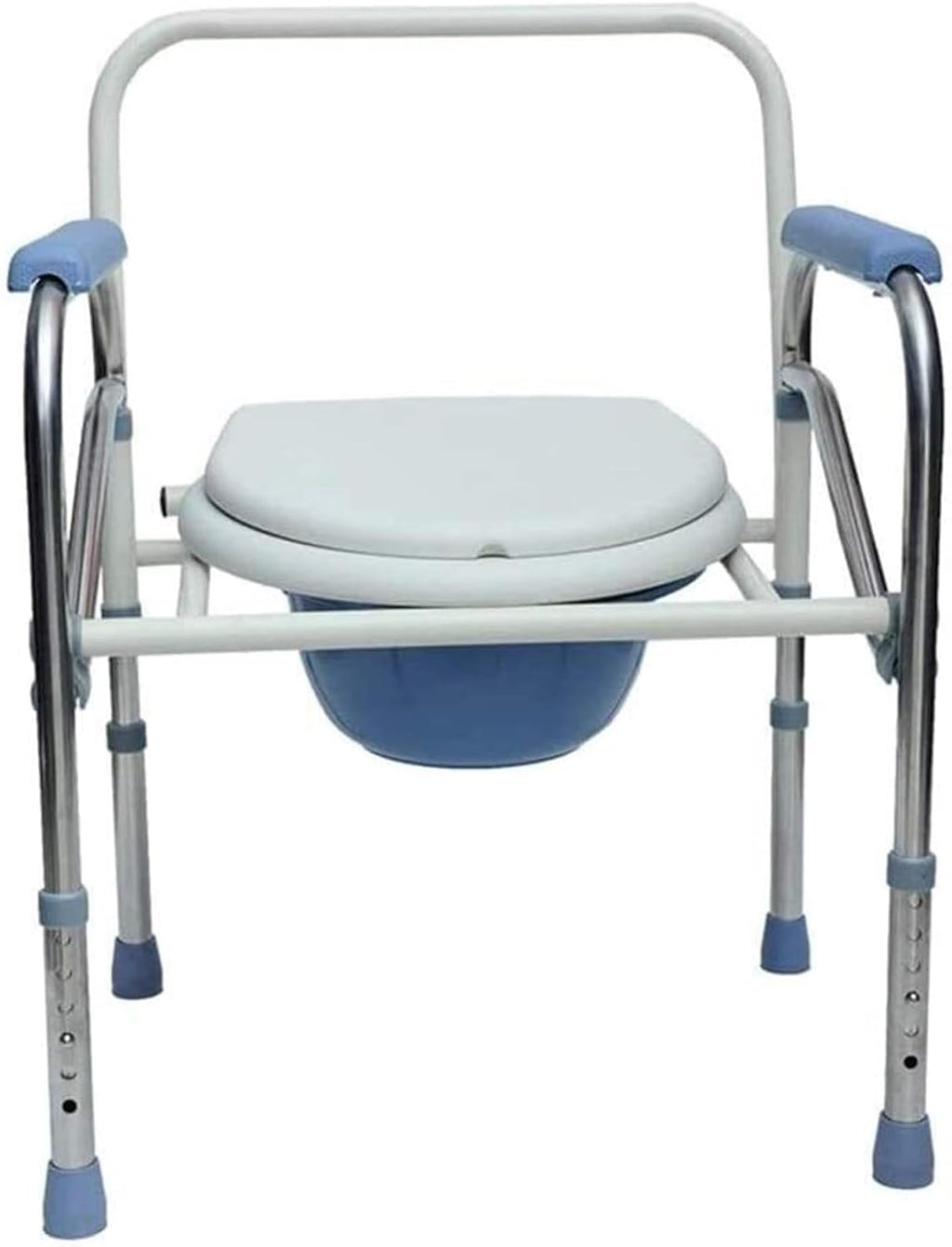 Bedside Commode Compact Folding Commode Chair Adjustable Height Toilet Seat Heavy Duty Shower Chair for Elderly Disabled