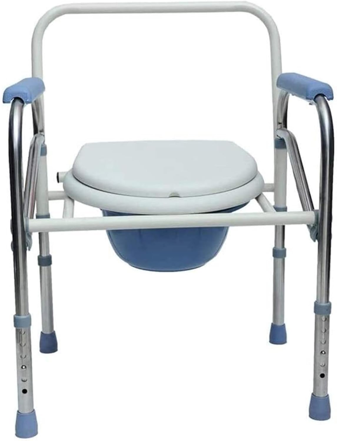 Medical Bedside Commode Compact Folding Commode Chair Adjustable Height Toilet Seat Heavy Duty Shower Chair for Elderly Disabled