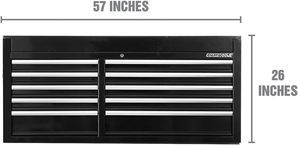 OEMTOOLS 24737 57 Inch Tool Chest, Professional Garage Storage Cabinet, Gifts for Men, Dad Gifts, Locking Steel Organizer with Gas Struts, Tool Cabinet
