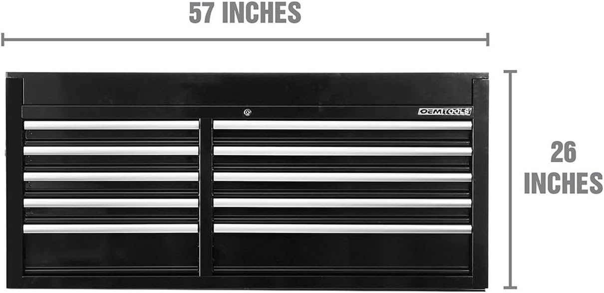 OEMTOOLS 24737 57 Inch Tool Chest, Professional Garage Storage Cabinet, Gifts for Men, Dad Gifts, Locking Steel Organizer with Gas Struts, Tool Cabinet