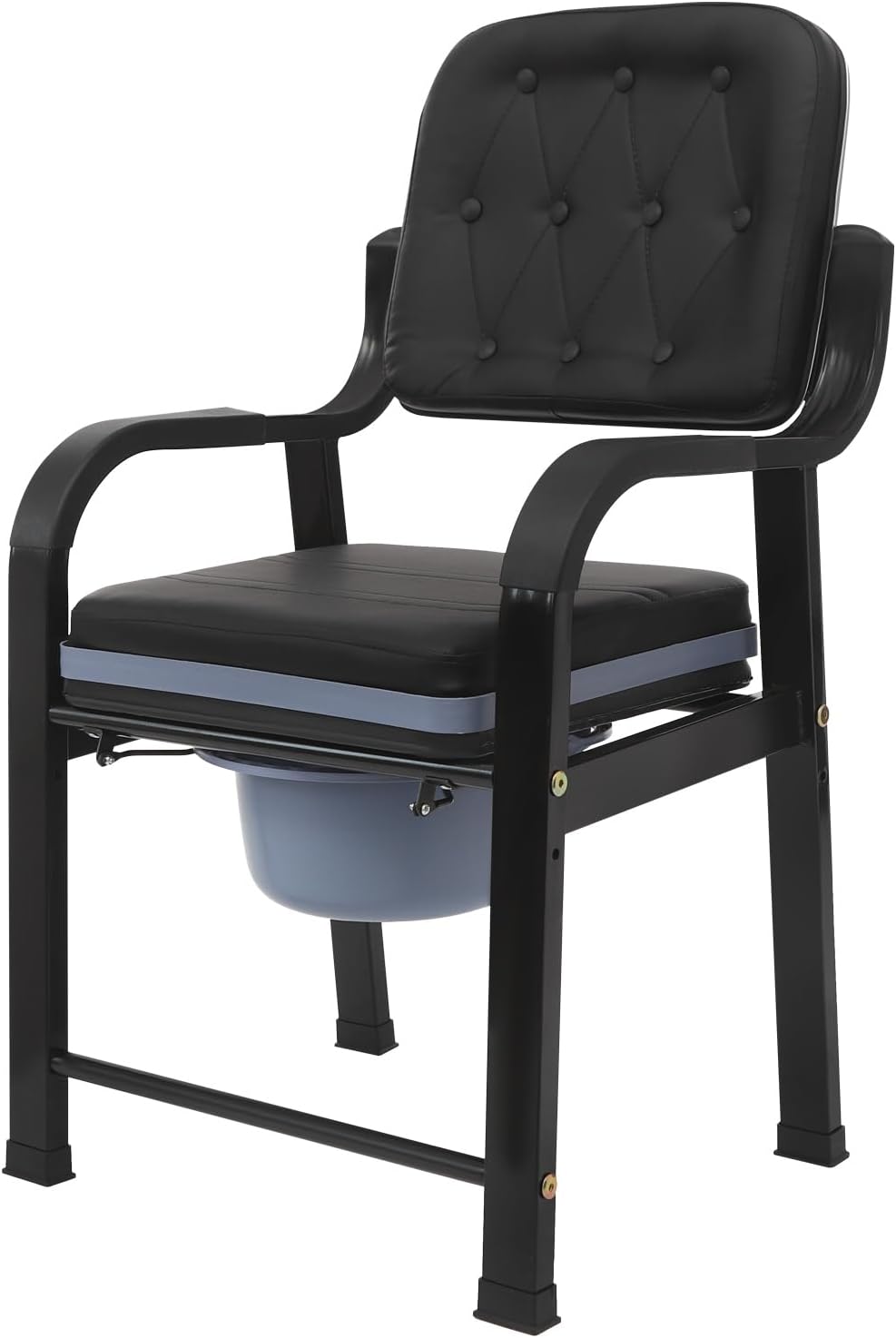 LOYALHEARTDY Bariatric Commode Chair 550lbs | Extra Wide 18' Seat Commode Toilet， Toilet Seat Riser Height Adjustable (15.75'-17.32') ，Bariatric Commode for Elderly, Post-Surgery, Shower Use