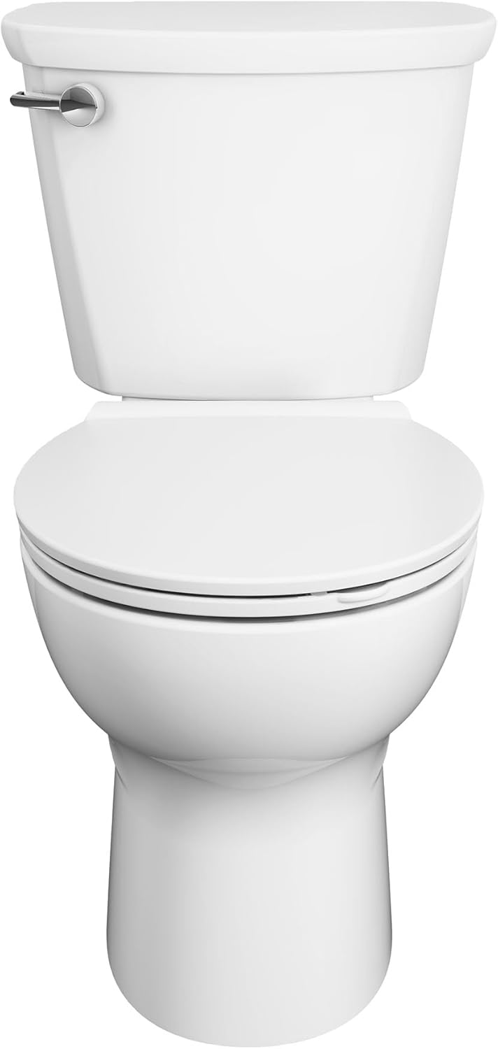 American Standard 609DA001.020 Cadet PRO Two-Piece Toilet with Slow-Close Seat and Wax Ring, Round Front, Standard Height, White, 1.28 gpf