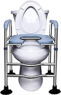Toilet Seat Riser with Arms, Elevated Commode Safety Frame for Elderly, Handicap & Disabled, Bathroom Toilet Safety with Adjustable Height