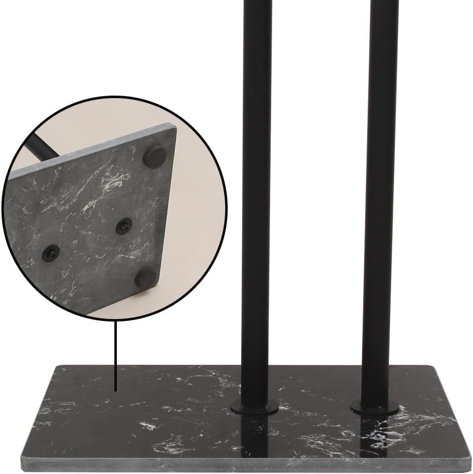 Marble Base Coat Rack Freestanding Metal Modern Coat Rack Stand for Hanging Clothes Rack Stand for Bedroom Standing Garment Rack Heavy Duty Coat Hanger Freestanding Hanger Black
