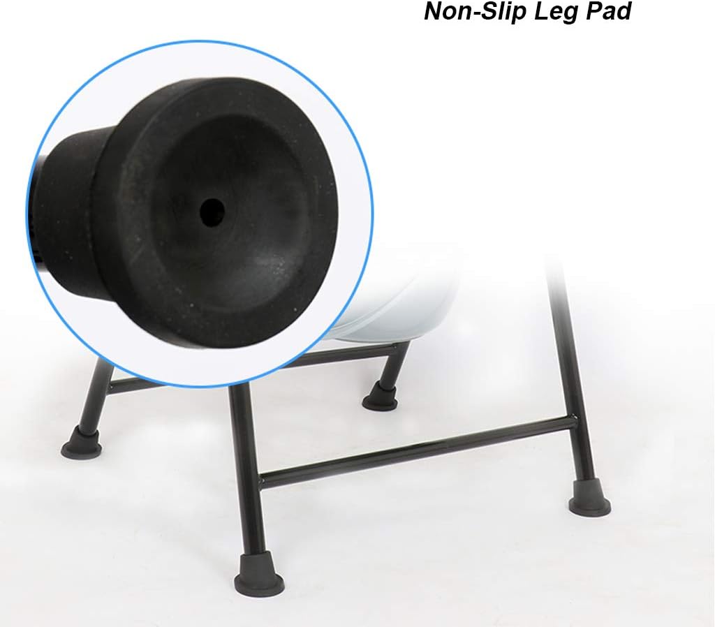 3 in 1 Bedside Commode Toilet Seat - Heavy Duty Bariatric Potty and Shower Chair for Disabled Elderly, Features Padded Cushion and Non-Slip Leg Pads for Safety and Comfort