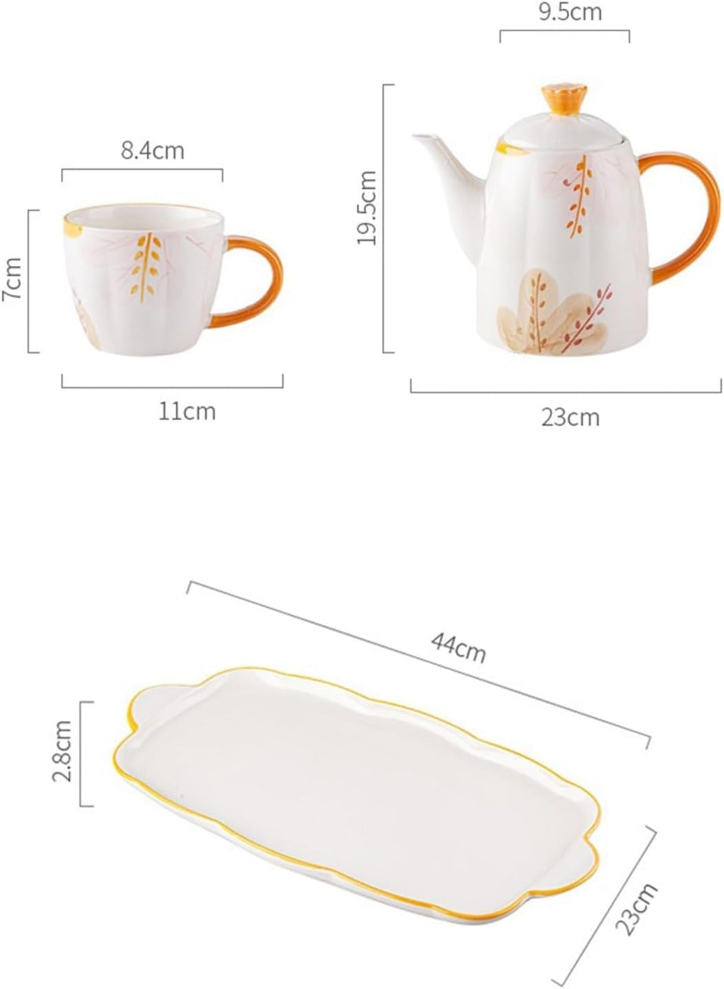 Beverage Serveware Household cold kettle, essential ceramic tea set for home, 8-piece set, creative floral tea set, souvenir gift Water Carafe