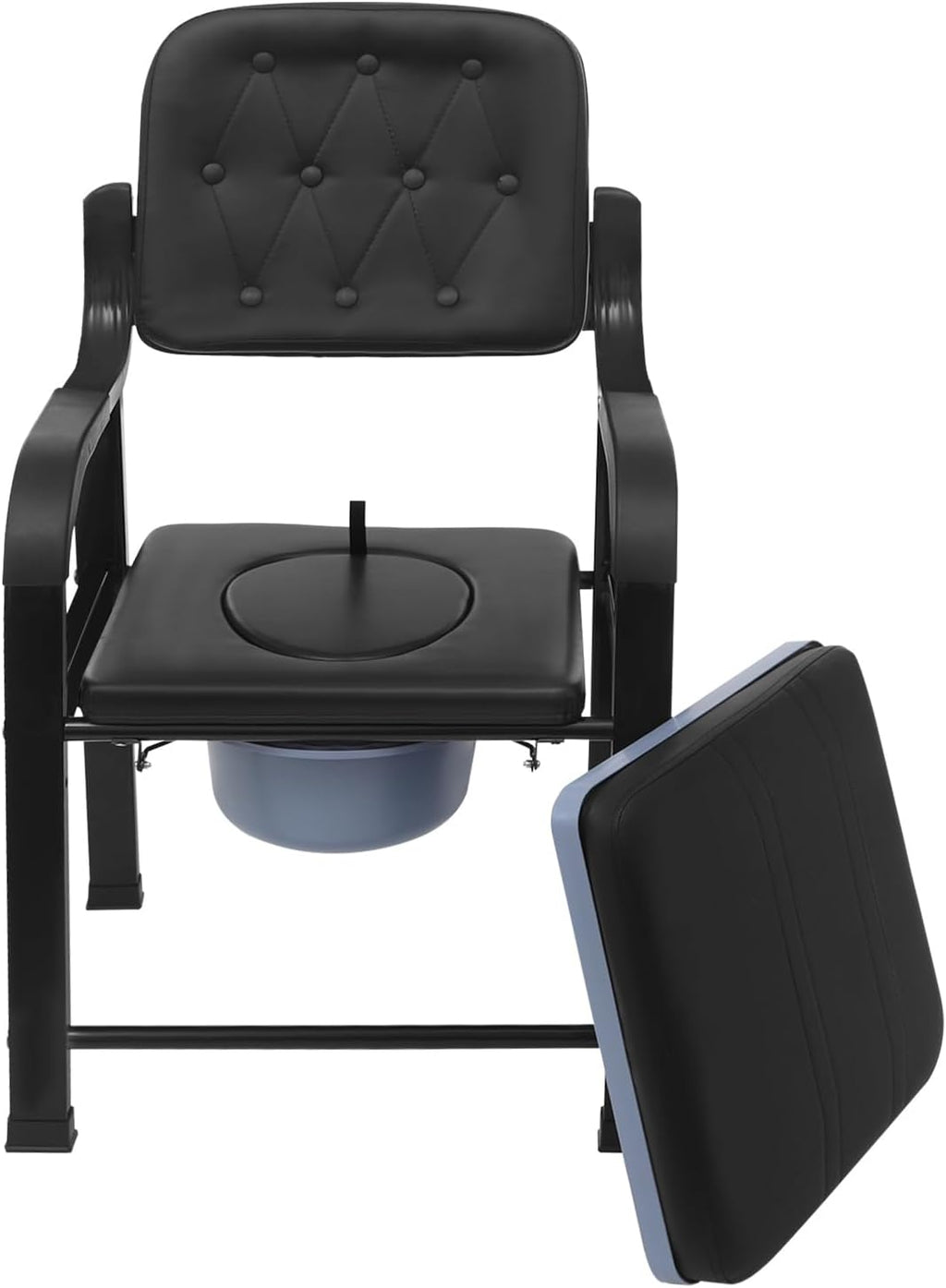 LOYALHEARTDY Bariatric Commode Chair 550lbs | Extra Wide 18' Seat Commode Toilet， Toilet Seat Riser Height Adjustable (15.75'-17.32') ，Bariatric Commode for Elderly, Post-Surgery, Shower Use