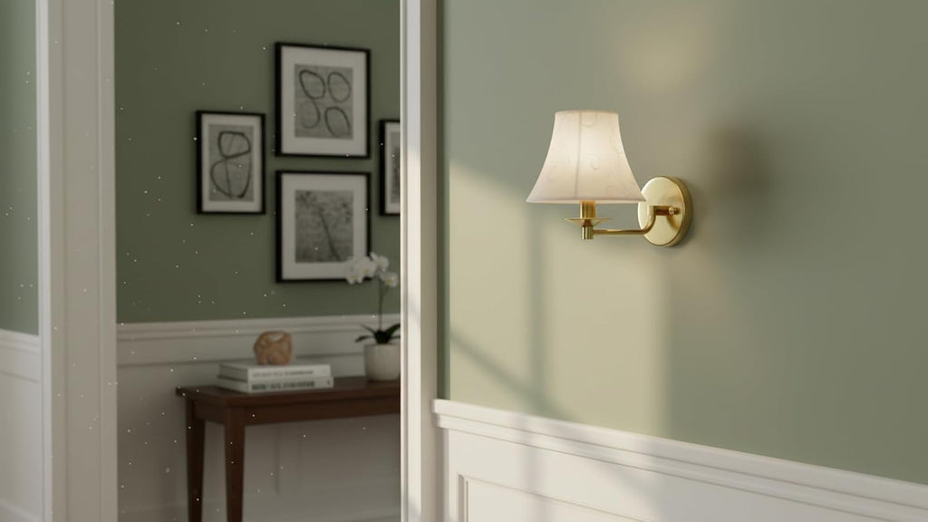 Aspen Creative 30057-9A, Bell Clip-On Chandelier Lamp Shade, Beige, 3' Top x 6' Bottom x 5' Slant Height, Set of 9