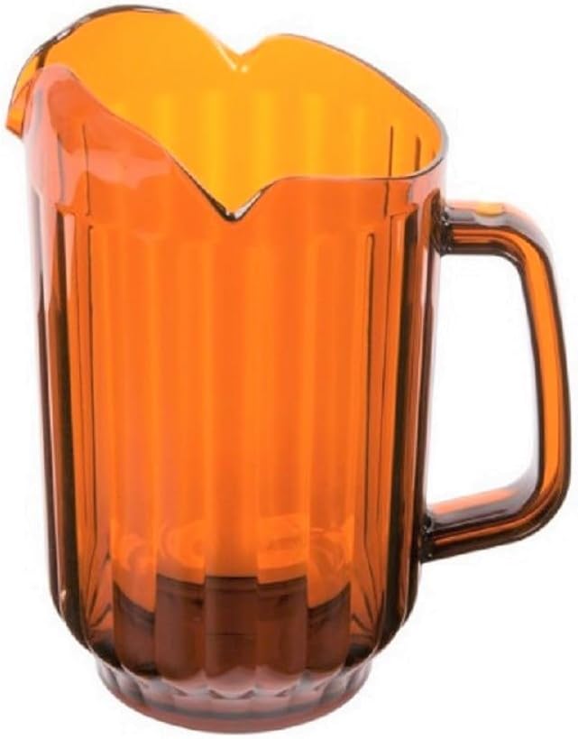 Soro Essentials- 60 oz. Restaurant Water Pitcher with 3 Spouts Amber Color Polycarbonate Set of 12- Beverage Serveware Water Carafe Clear Pitcher Water Jug for Home Restaurants Catering Kitchens