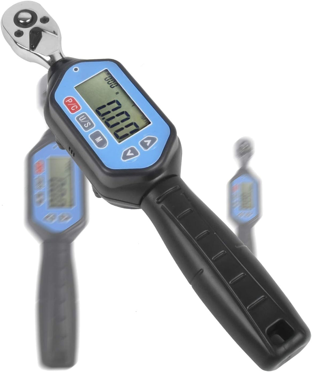 Torque Wrench, EWM-30 Digital Torque Wrench 1/4 Square Drive Max. 22.12ft.lb Torque Accurate to ±2% with Buzzer LED Indication and Peak Trace Tracking Wrenches