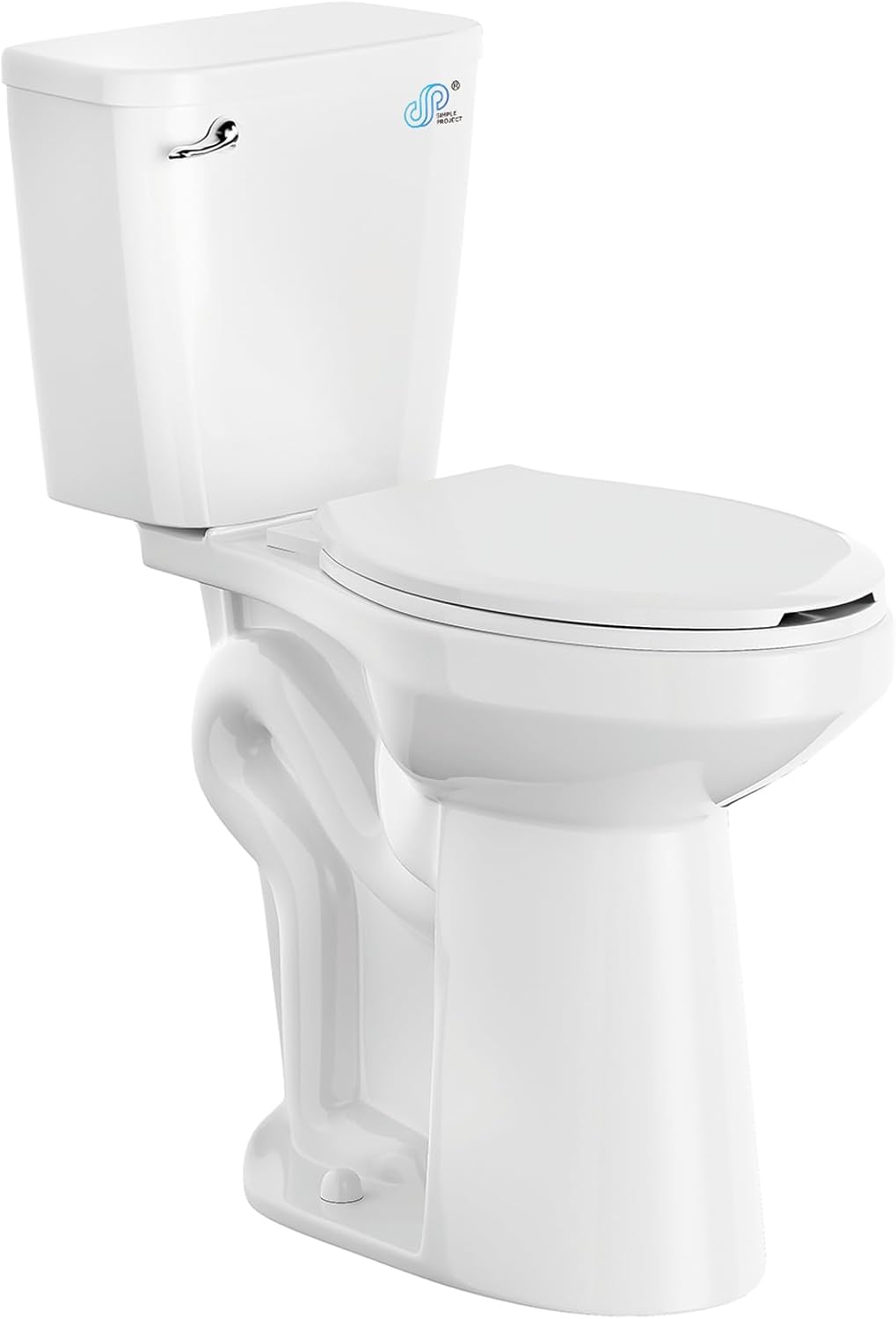 Simple Project 21 Inch Tall Toilet Bowls for Seniors, Extra High Elongated Toilets, Comfort Height Toulet, Seat Height 22', Powerful 1.28 Gpf Single Flush, 12 Inch Rough-in, White, for Bathroom
