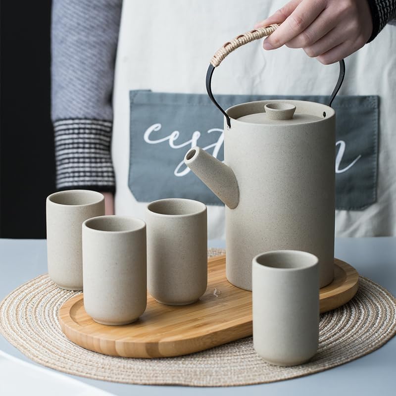 Beverage Serveware Creative ceramic water set household water cup kettle cup set living room home cup tea set tea cup tray Water Carafe
