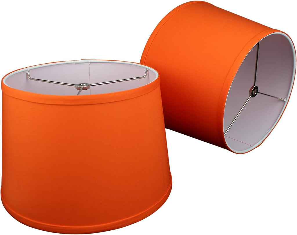 FenchelShades.com Set of 2 Lampshades 10' Top Diameter x 12' Bottom Diameter x 8' Slant Height with Washer (Spider) Attachment. Attaches to Lamps with an existing Harp -not included (Linen Carrot)