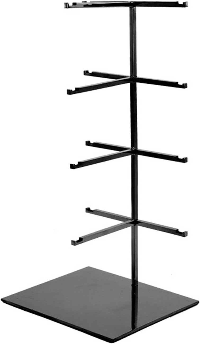 Stainless Steel Sunglasses Display Stand,Retail Tabletop Eyeglass Holder Multiple Eyewear Hanging Racks,Spectacle Organizer Glasse Showcase (Black 4 Layers)