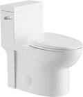 Eridanus One Piece Toilets for Bathroom, Elongated Toilet with Compact Soft Closing Seat, ADA Compliant 17' Toilet Bowl, 12' Rough in, Left Handle Powerful Flush 1.28GPF, Modern Ceramic Model 321S