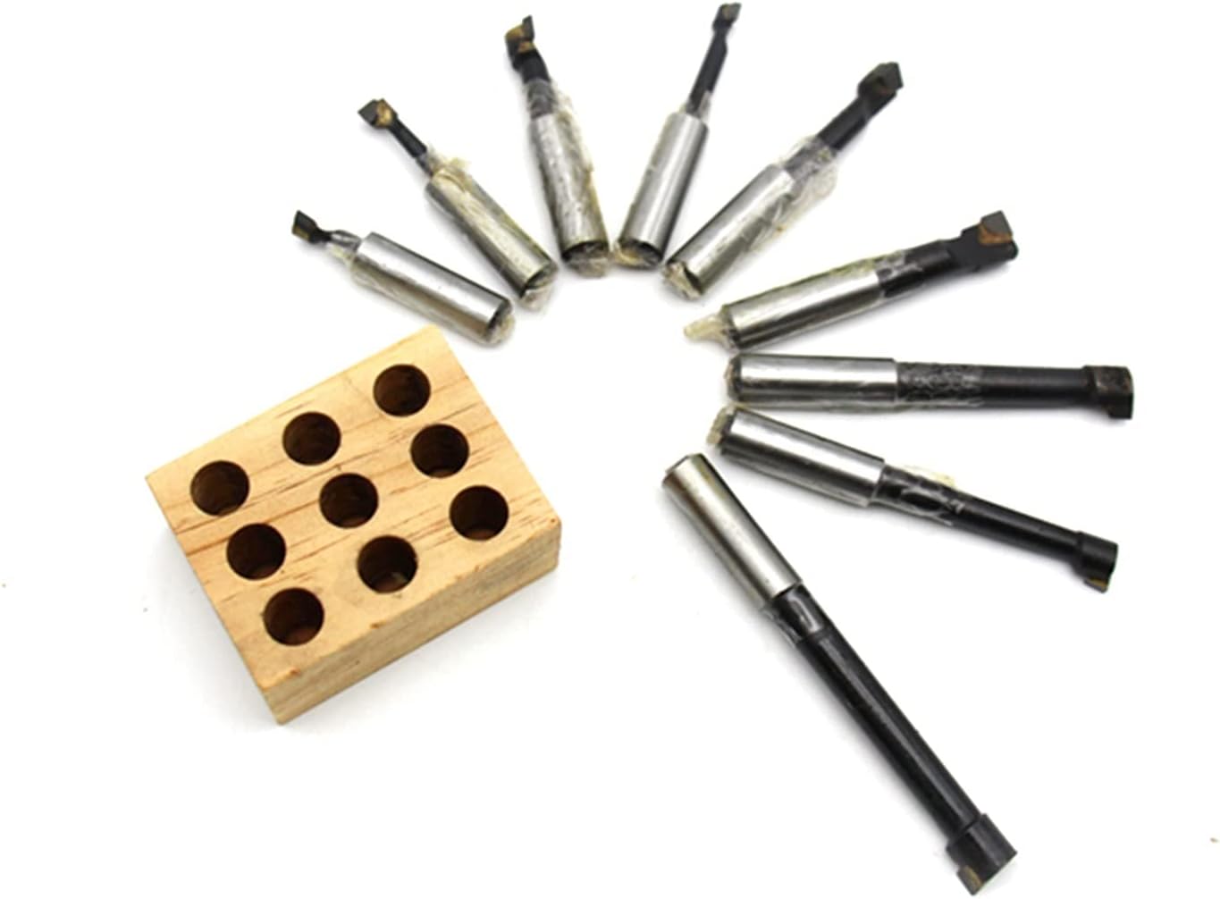 Precision Collets Lathe Chuck Tool 1set 2' 50mm boring head+1pcs Morse holder+9pcs 12mm boring bar for cnc lathe bored boring tool set for CNC Engraving Machine & milling Lathe Tool(MT3-(F1 50)-9pcs)
