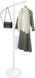 Heavy Duty Spiral Rotating Clothing Rack, 360° Freestanding Garment Display Modern Stand, Portable Round Standing Metal Sturdy Hanger for Space Saving, Modern Retail & Home, Shops, Boutique (White)