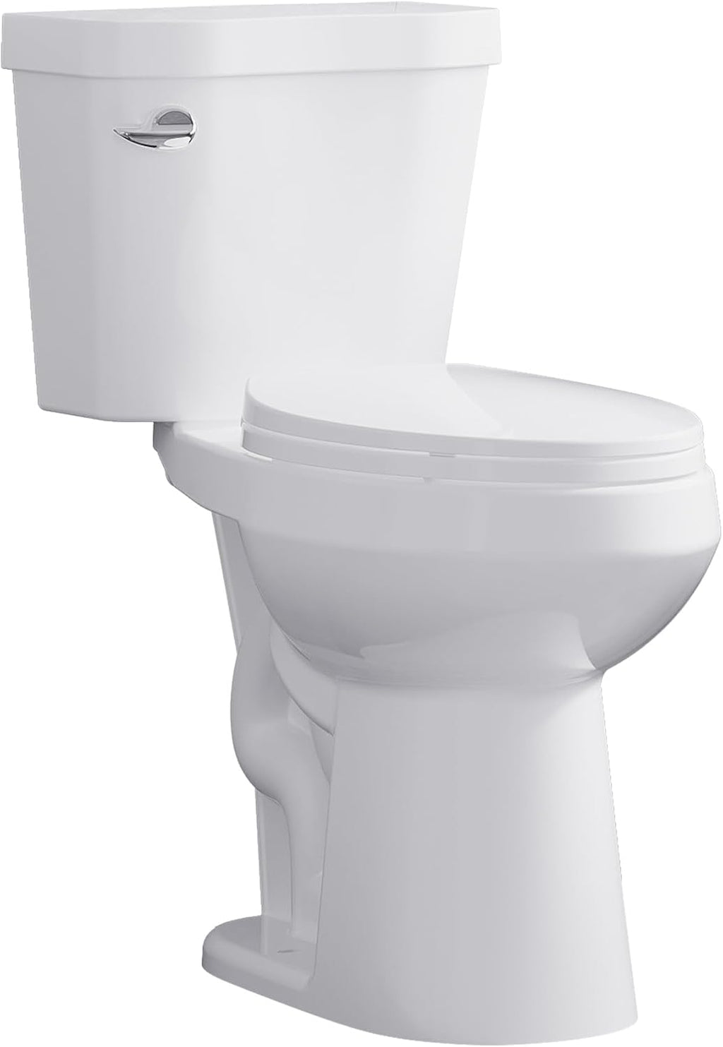 Comfort Height 19' Elongated Toilet Bowl Only – Single Side Handle, Upgraded Power Flush, Includes Internal Water-Saving Mechanism, No Seat – Designed for Bathroom Renovation or Back Pain Relief