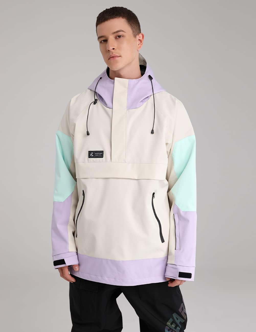 SEARIPE Womens Ski Jacket Mens Snow Jacket Waterproof Winter Snow Coat Couples Pullover Snowboard Hooded