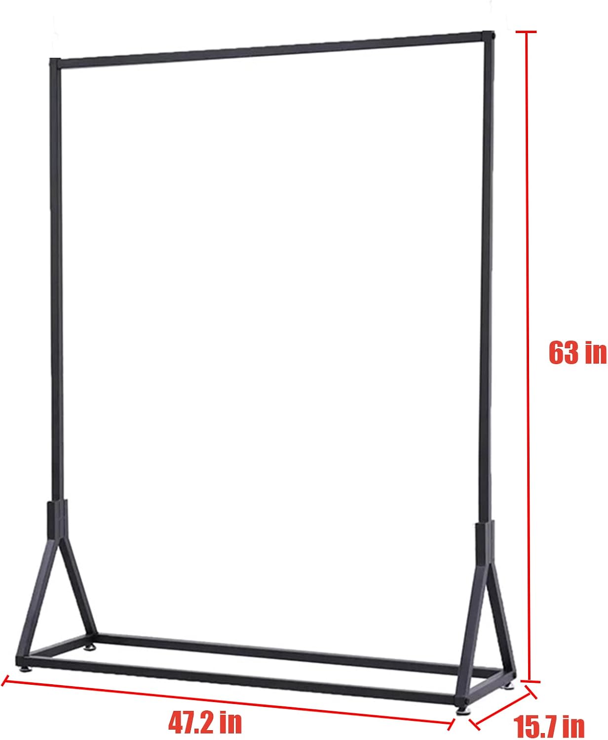 Modern Simple Heavy Duty Metal Rolling Clothing Garment Rack with Wheel,Creative Commercial Wedding Dress Display Shelf,Single Rod Floor-Standing Clothes Hangers (Black without Wood, 47.2' L)