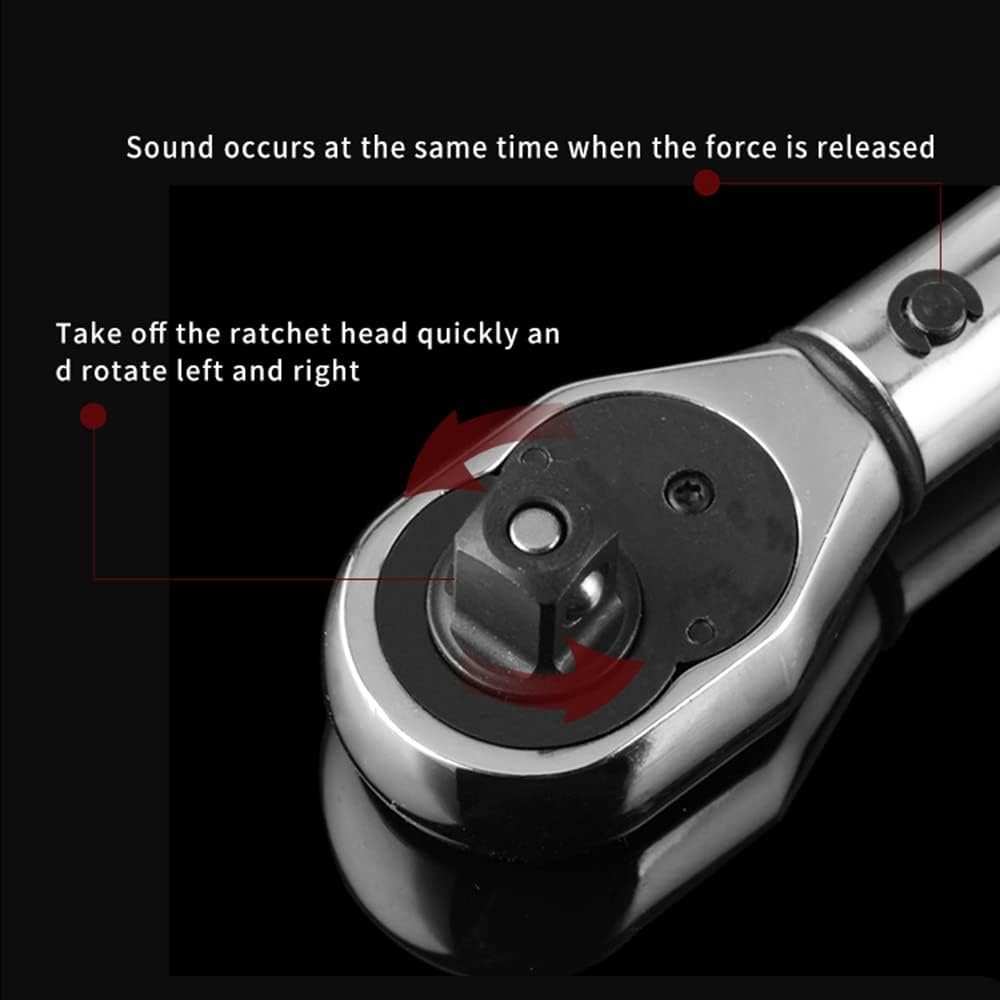 Preset Torque Wrench, 1/2 Inch Drive Click Torque Wrench Adjustable Ratchet Wrench Hand Tool with Storage Box for Car and Bike Repairing (10-150N.m)