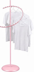 Sintuff Pink Spiral Clothing Rack, 29-ball Garment Display Rack for Retail Stores, Heavy Duty Freestanding Boutique Clothing Stand, Space Saving 63' h x 18'