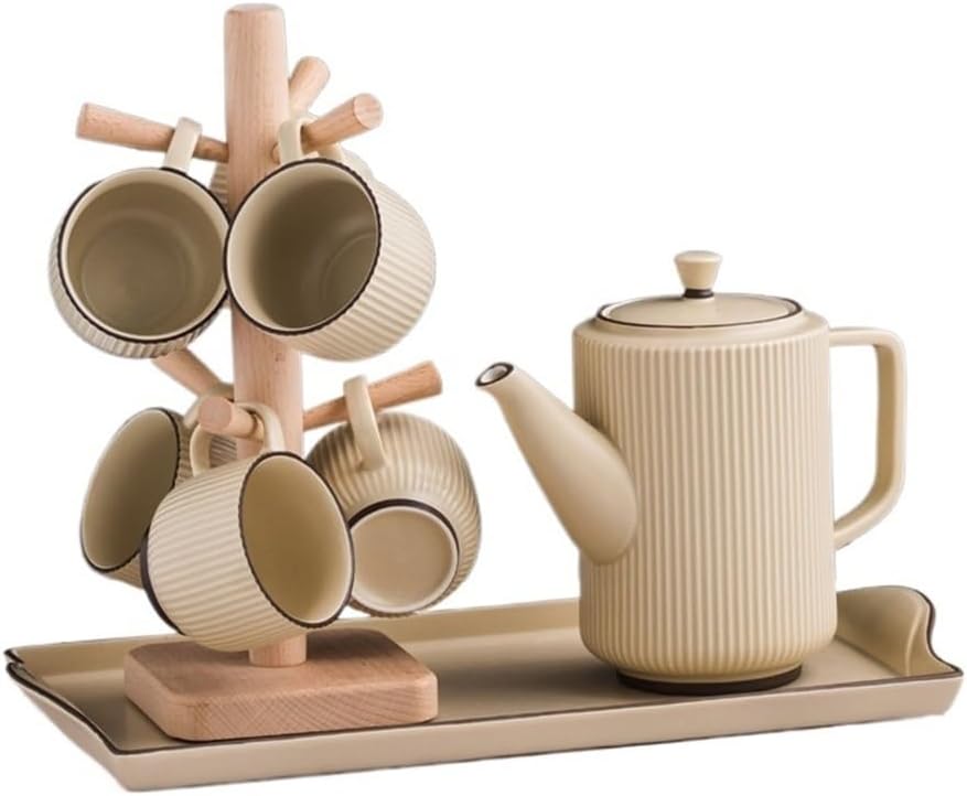 Beverage Serveware Tea cup kettle set cup home living room ceramic water cup coffee cup set cup water cup Water Carafe(Yellow)