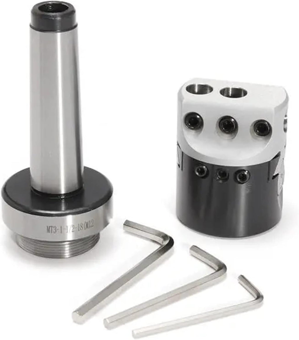 Precision Collets Lathe Chuck Tool MT3 Boring Shank Morse Taper Boring Bar with 50mm Boring Head for Lathe Milling for CNC Engraving Machine & milling Lathe Tool